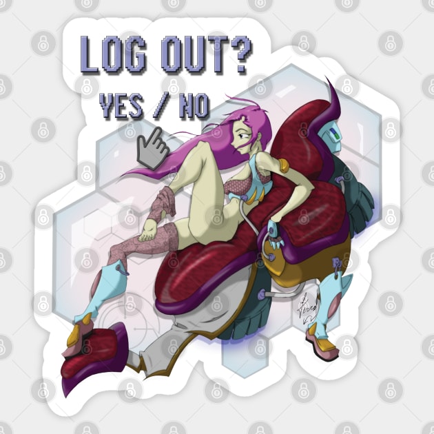 Log Out? Sticker by EnegDesign